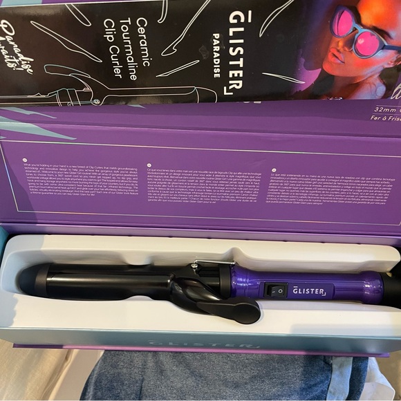 NWT Glister - Paradise 32mm Max Volume Clip Curler - Ultraviolet - Picture 2 of 8